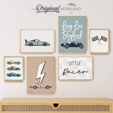 Rad Little Dude Lightning Bolt Gallery Wall Set of 6 Downloadable Prints, Car Vehicle Boy Nursery Décor, Quote Play Wall Art