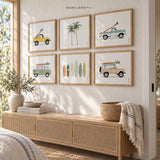 Surf Cars - Fine Art Paper Prints - Set of 6 - LAND164