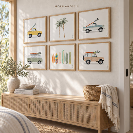 Surf Cars - Fine Art Paper Prints - Set of 6 - LAND164