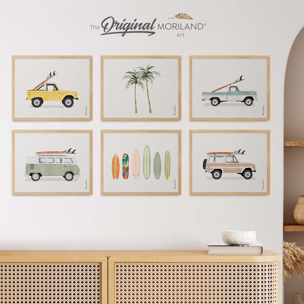 Surf Cars - Fine Art Paper Prints - Set of 6 - LAND164