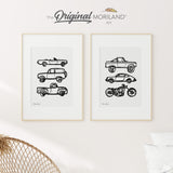 Vehicles Doodle - Printable Set of 2 - LAND170