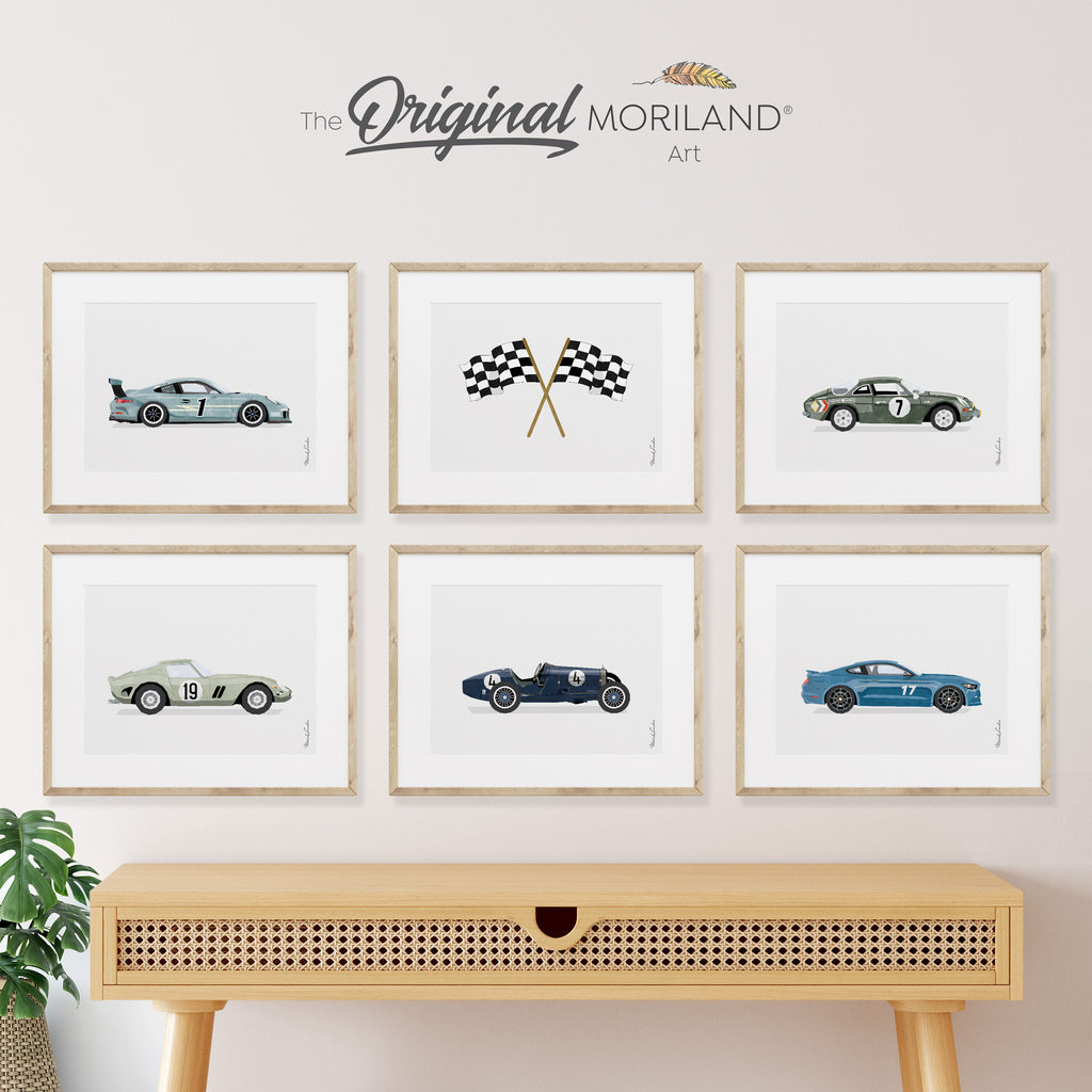Race Car Art Prints - Printable Set of 6 