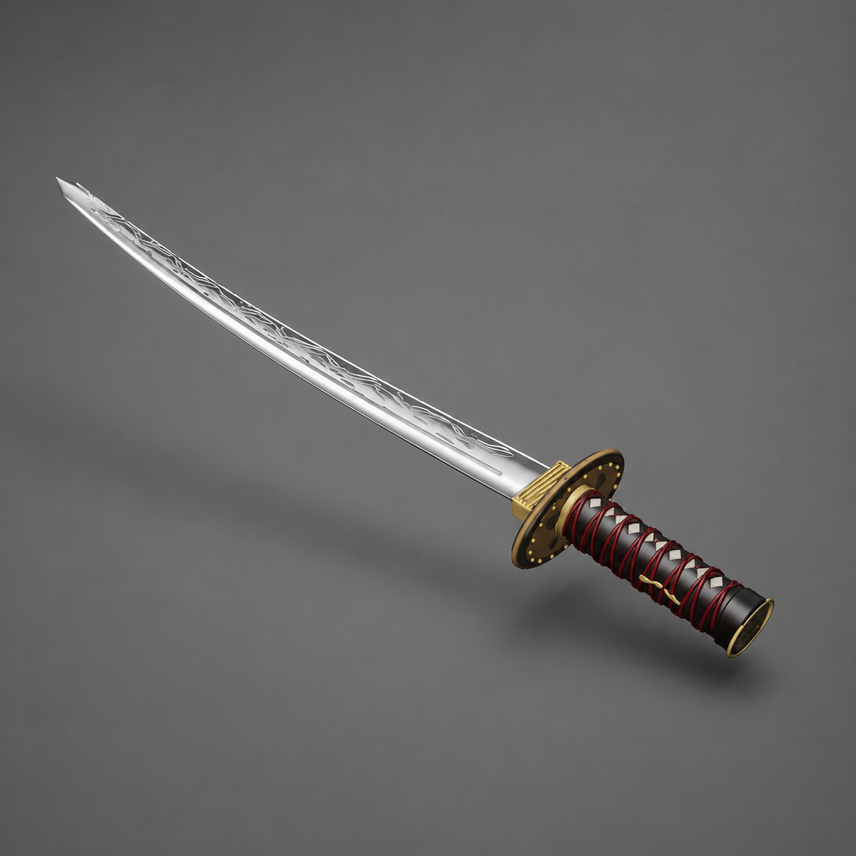 Silver Katana 3D Model Pack – High Detail + Low Poly Game Asset