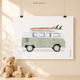 Sage Green Classic & Muscle Cars - Fine Art Paper Prints - Set of 6 - LAND161