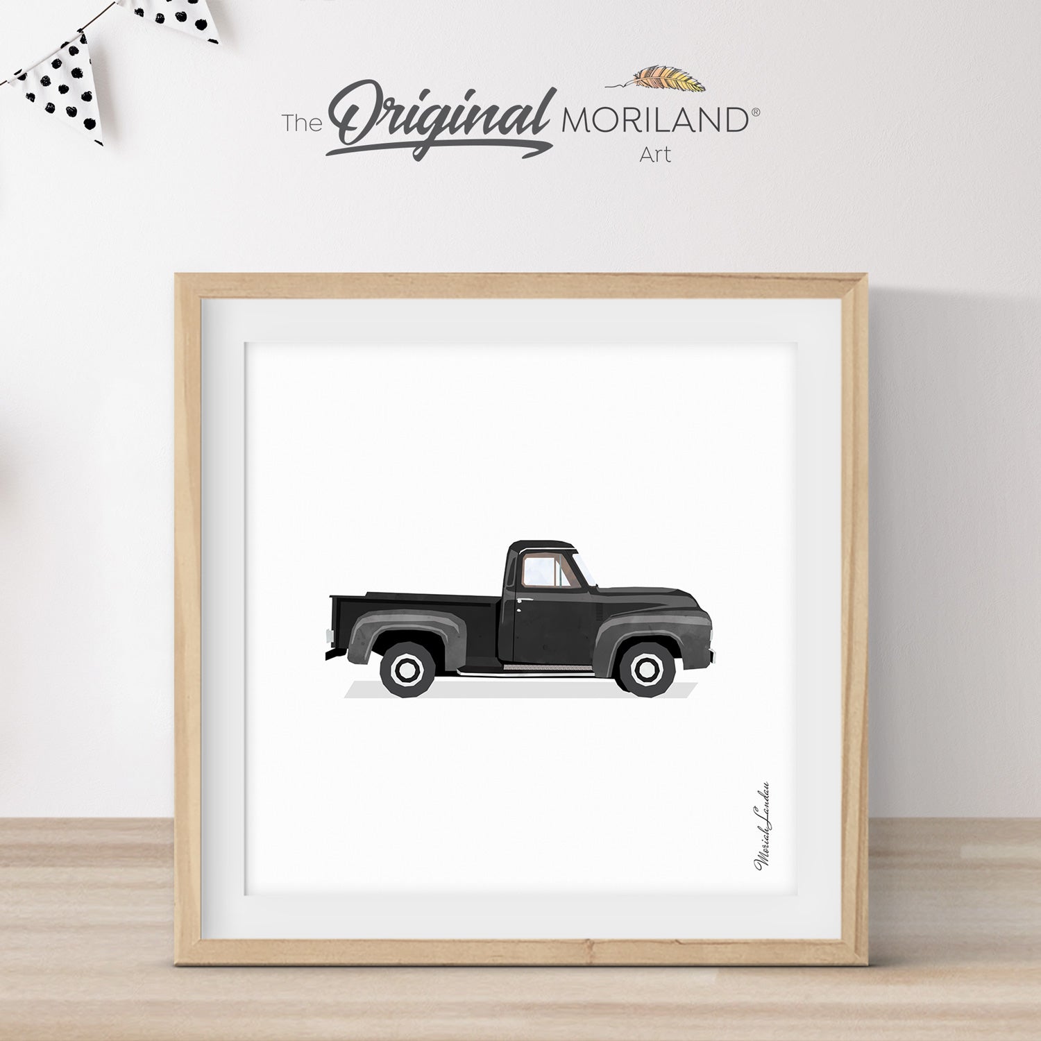 Black Old Truck Print - Printable Art