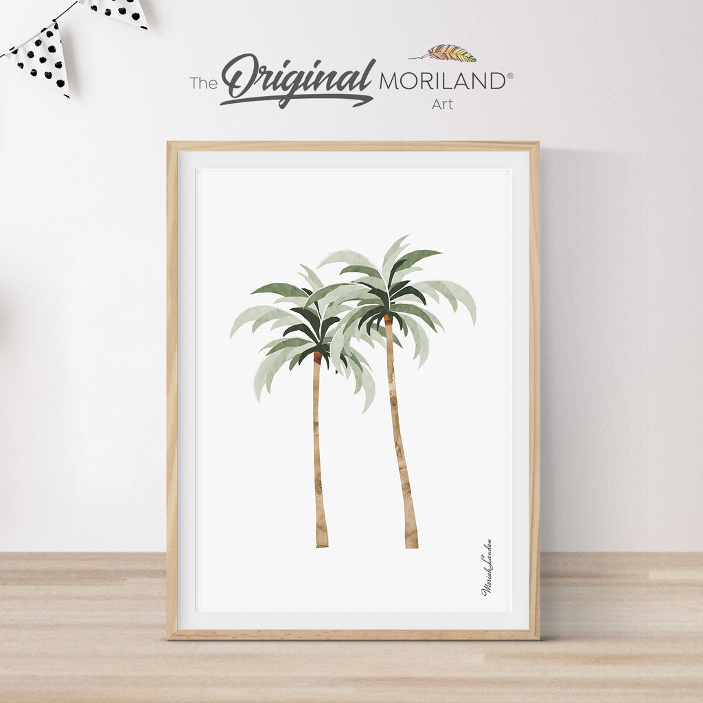 Palm Trees Print | Vertical - Printable Art, Printable Surf Wall Art, Surf Nursery Decor, Coastal Bedroom Poster, Sage Green, Boho Beach Decor | MORILAND®