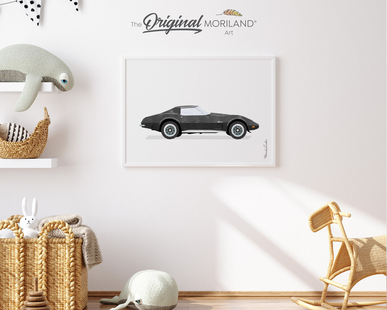 Black Classic Sports Car Print - Printable Art