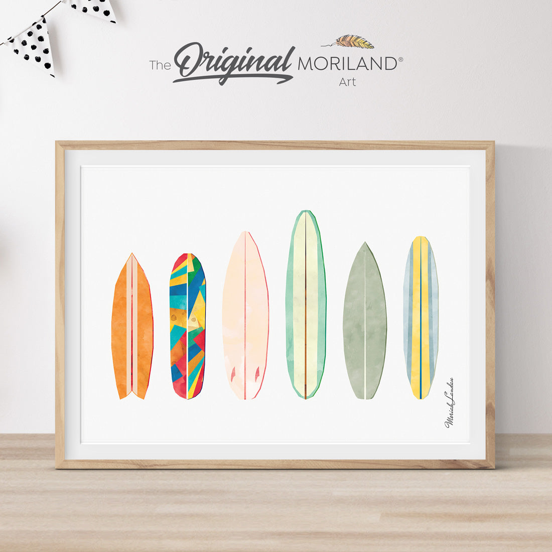 Surfboards Art Print, Printable Surfboards Wall Art, Nautical Art, Surf Art, Watercolor Surfboard, Coastal Bedroom Poster, MORILAND®