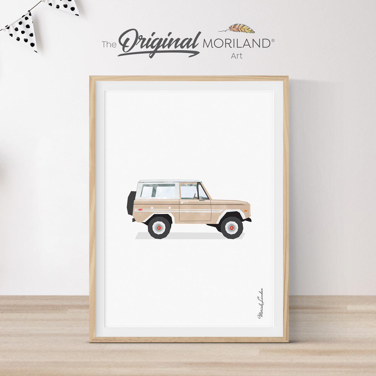 Beige Classic Bronco Print | Vertical  - Printable Art, Boy Nursery Decor, Car Prints for Boys Room, Boho, MORILAND® 