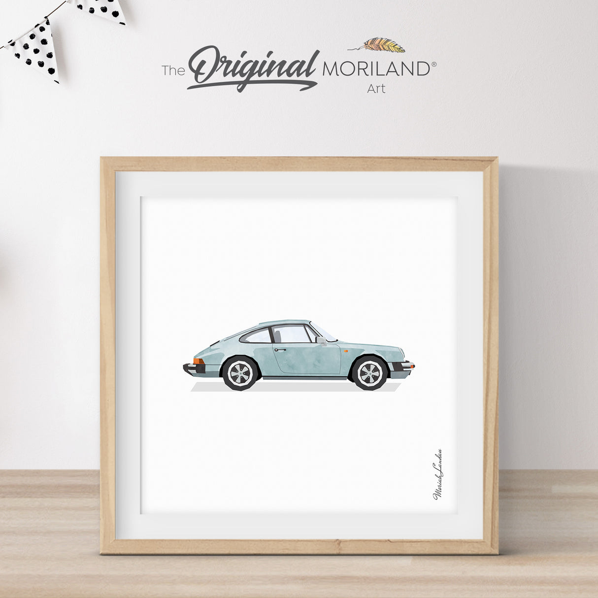 Pale Blue Classic Sports Coupe Car Print - Printable Art