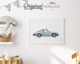 Pale Blue Classic Sports Coupe Car Print - Printable Art