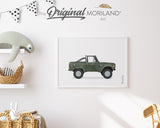 Dark Green Classic Off Road Truck Print - Printable Art