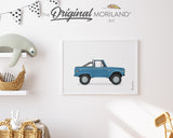 Vintage Blue Classic Off Road Truck Print  - Printable Art