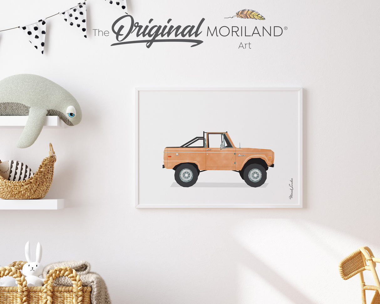 Peach Color Classic Off Road Truck Print - Printable Art