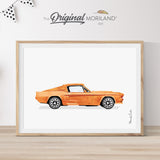 Orange Sporty Classic Car Print - Printable Art