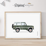 Dark Green Watercolor Classic Bronco Car Print - Printable Art, Printable Wall Art, Transportation Wall Art, Girl Room Poster, Nursery Watercolor Décor, Car Print, MORILAND®