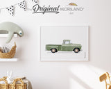 Sage Green Old Vintage Pickup Truck Print - Printable Art