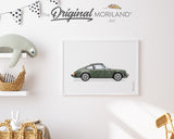 Dark Green Classic Sports Coupe Car Print - Printable Art