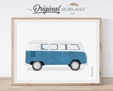 Vintage Blue Van Print - Printable Art