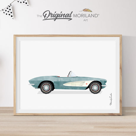 1960 CHEVROLET CORVETTE Print gift for men and nursery decor