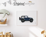 Navy Blue Classic SUV with Australian Shepherd Dog Print - Printable Art