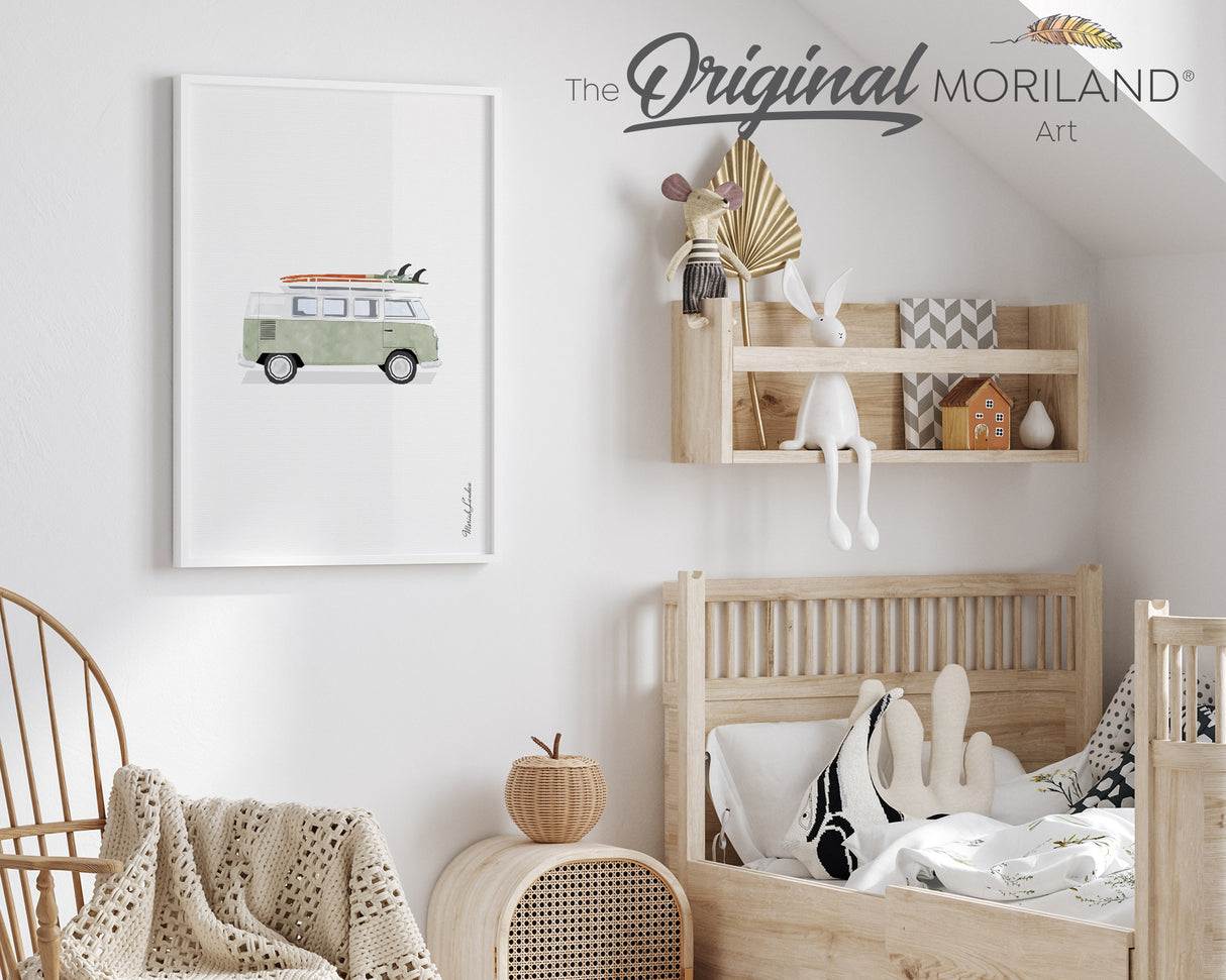 Sage Green Van Print | Vertical - Printable Art