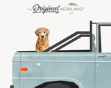 Pale Blue Classic Truck with Golden Retriever Dog Print - Printable Art