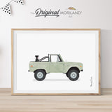 Sage Green Classic Truck with Black Labrador Dog Print - Printable Wall Art, Pet Printable Poster, Pet Memorial Gift, Pet Portrait, Black Labrador Drawing | MORILAND®