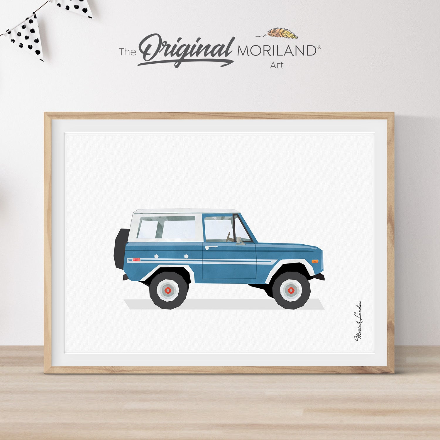Classic Ford Bronco Car Wall Art Print, gift for him, baby boy nursery Décor