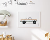 Beige Classic Truck with Black Labrador Dog Print - Printable Art