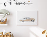 Beige & White Classic 50's Car Print - Printable Art