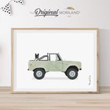 Sage Green Classic Truck with American Akita Dog Print - Printable Art