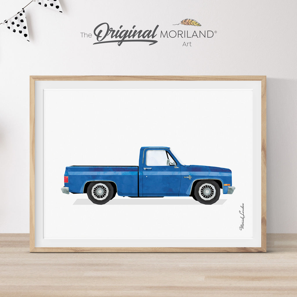 1987 Chevy Silverado artwork print gift for dad, gift for grandfather, poster for boy nursery. memorial gift