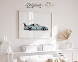 Pale Blue Sports Car Racing Car Print - Printable Art