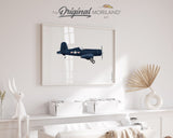 Navy Blue Vintage Airplane Print - Printable Art