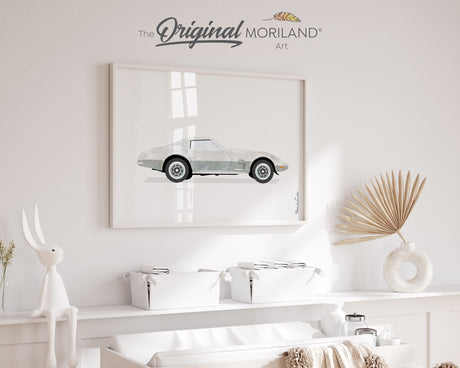 Grey Classic Sports Car Print - Printable Art