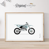 Pale Blue Dirt Bike Print - Printable Art