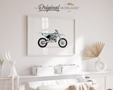 Pale Blue Dirt Bike Print - Printable Art