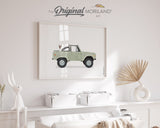 Sage Green Classic Truck With Jack Russell Dog Print - Printable Art