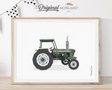 Dark Green Old Vintage Tractor Print - Printable Art