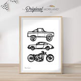 Vehicles Doodle - Printable Set of 2 - LAND170