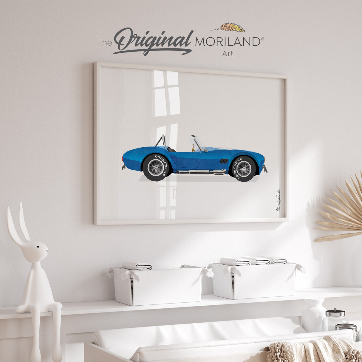 Blue Convertible Sports Car Automobile Print - Printable Art