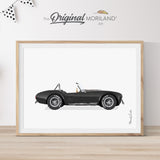 Black Convertible Sports Car Automobile Print - Printable Art