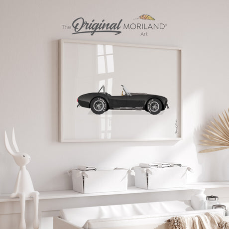 Black Convertible Sports Car Automobile Print - Printable Art
