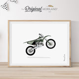 Dark Green Wheelie Dirt Bike Print - Printable Art for boy bedroom decor