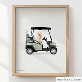 Golf & Golden Retriever Wall Art - Sage Green Nursery Décor - Printable Set of 3 - LAND189