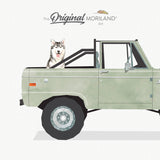 Sage Green Classic Truck With Husky Dog Print - Printable Art