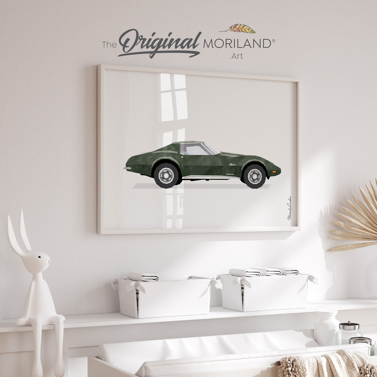 Dark Green Classic Sports Car Print - Printable Art