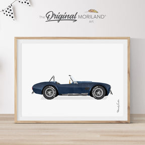 Blue Convertible Sports Car Shelby Cobra 427 Automobile Print - Printable Art