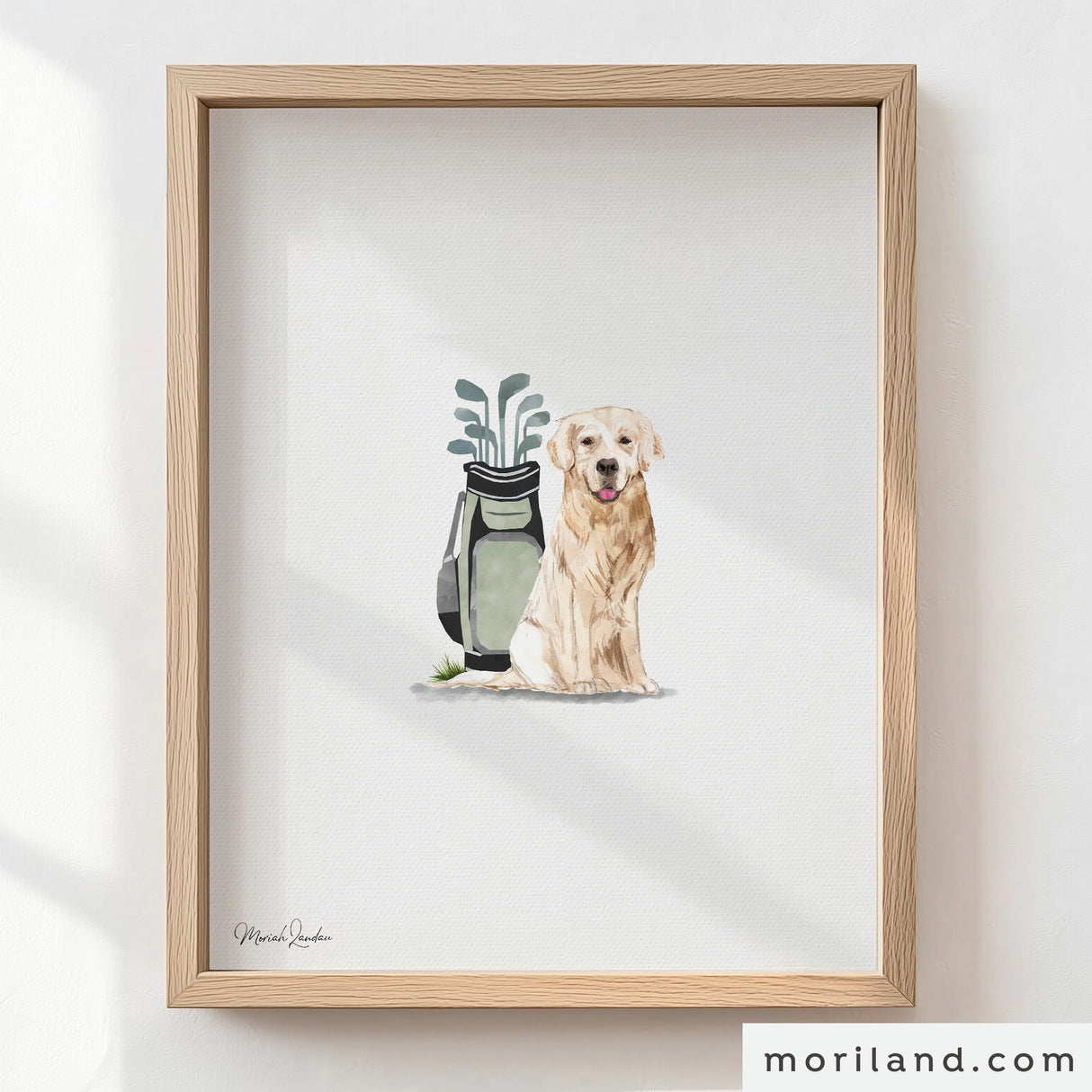 Golf & Golden Retriever Wall Art - Sage Green Nursery Décor - Printable Set of 3 - LAND189